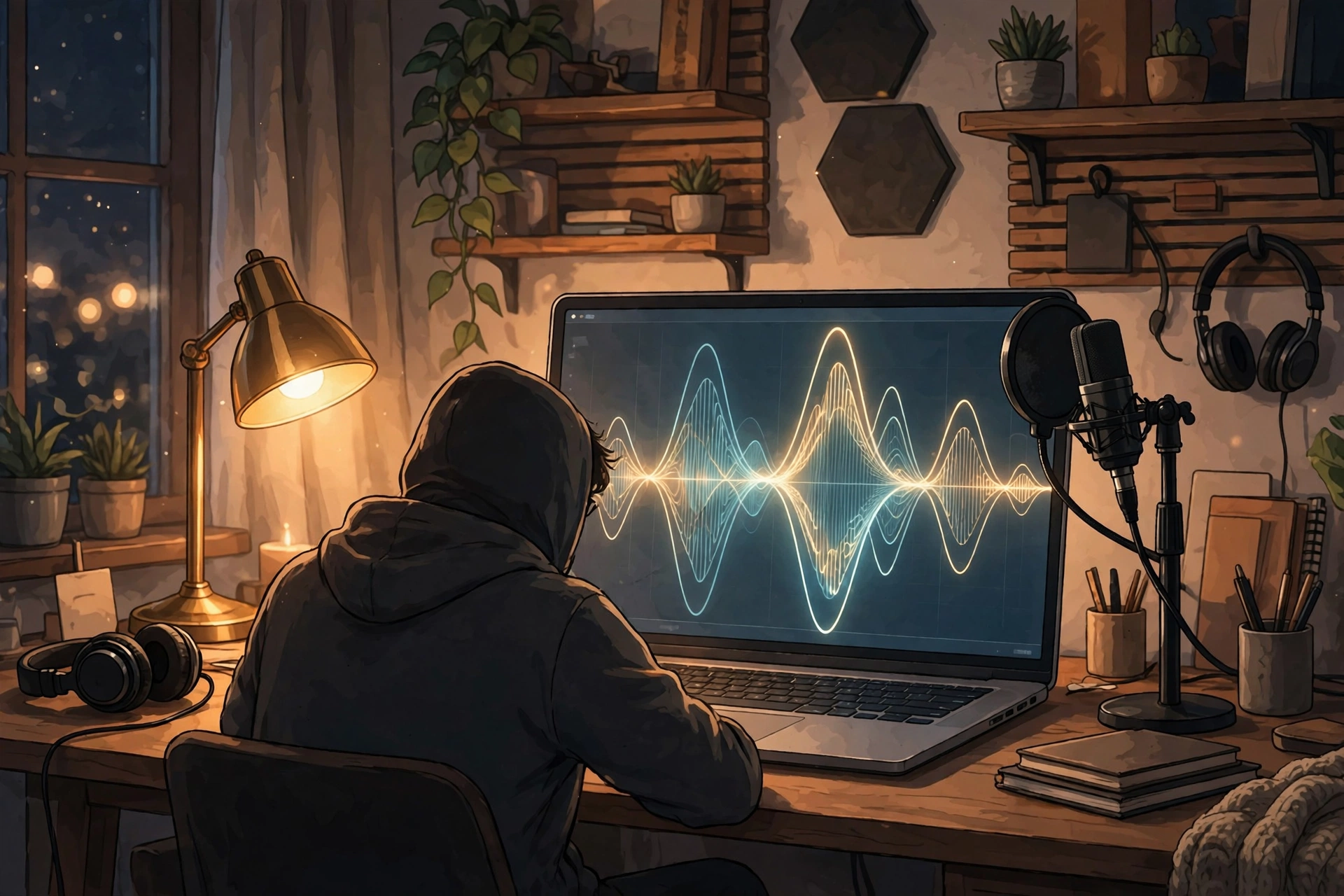 Creator generating an AI voiceover for a faceless YouTube video