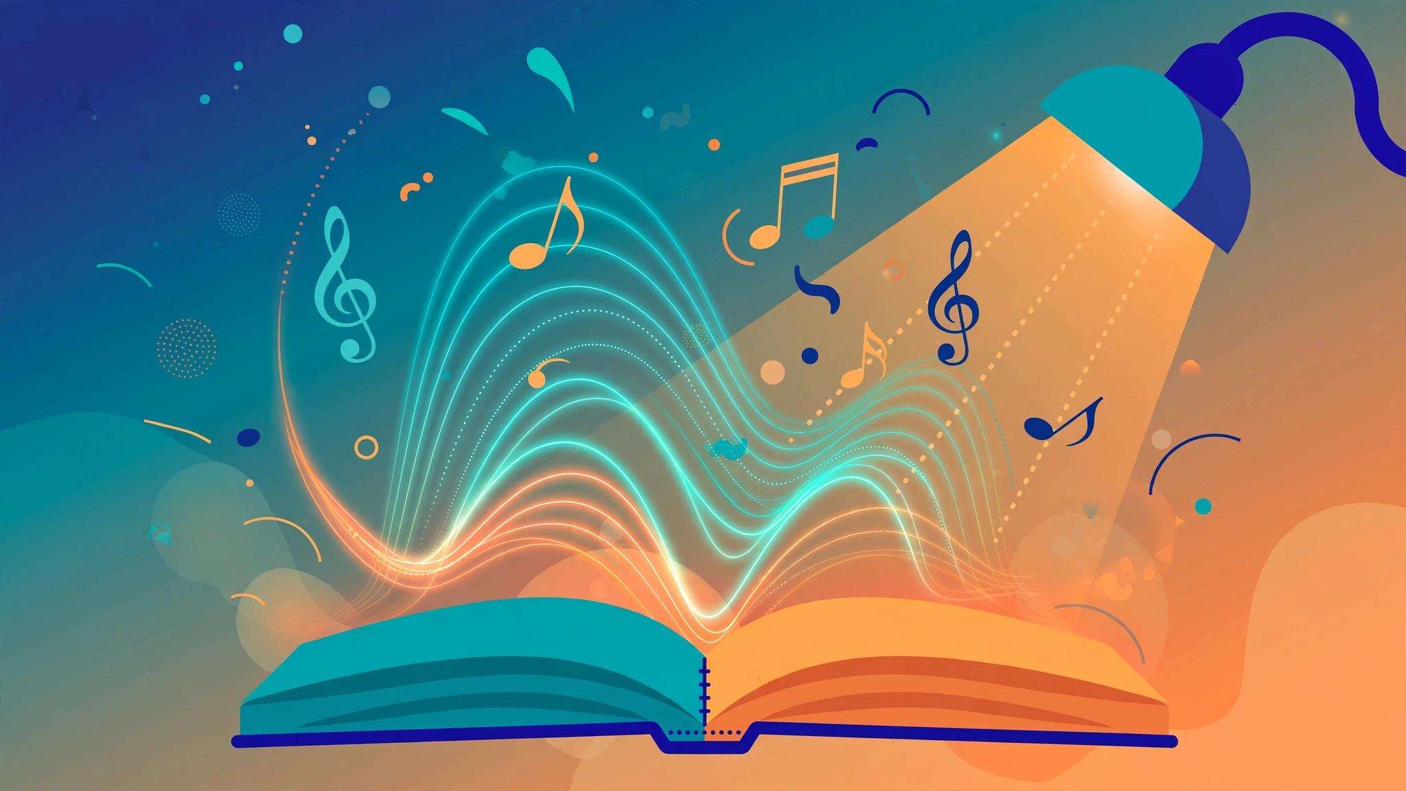 Illustration of a student wearing headphones, following highlighted words on a tablet as text-to-speech audio plays