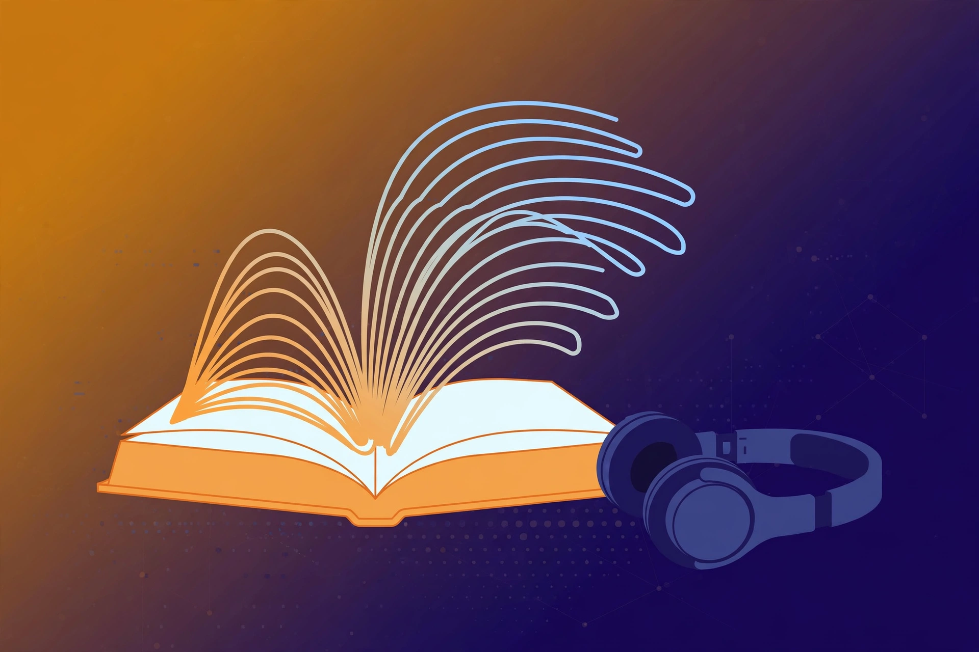 AI audiobook creation with voice narration illustration